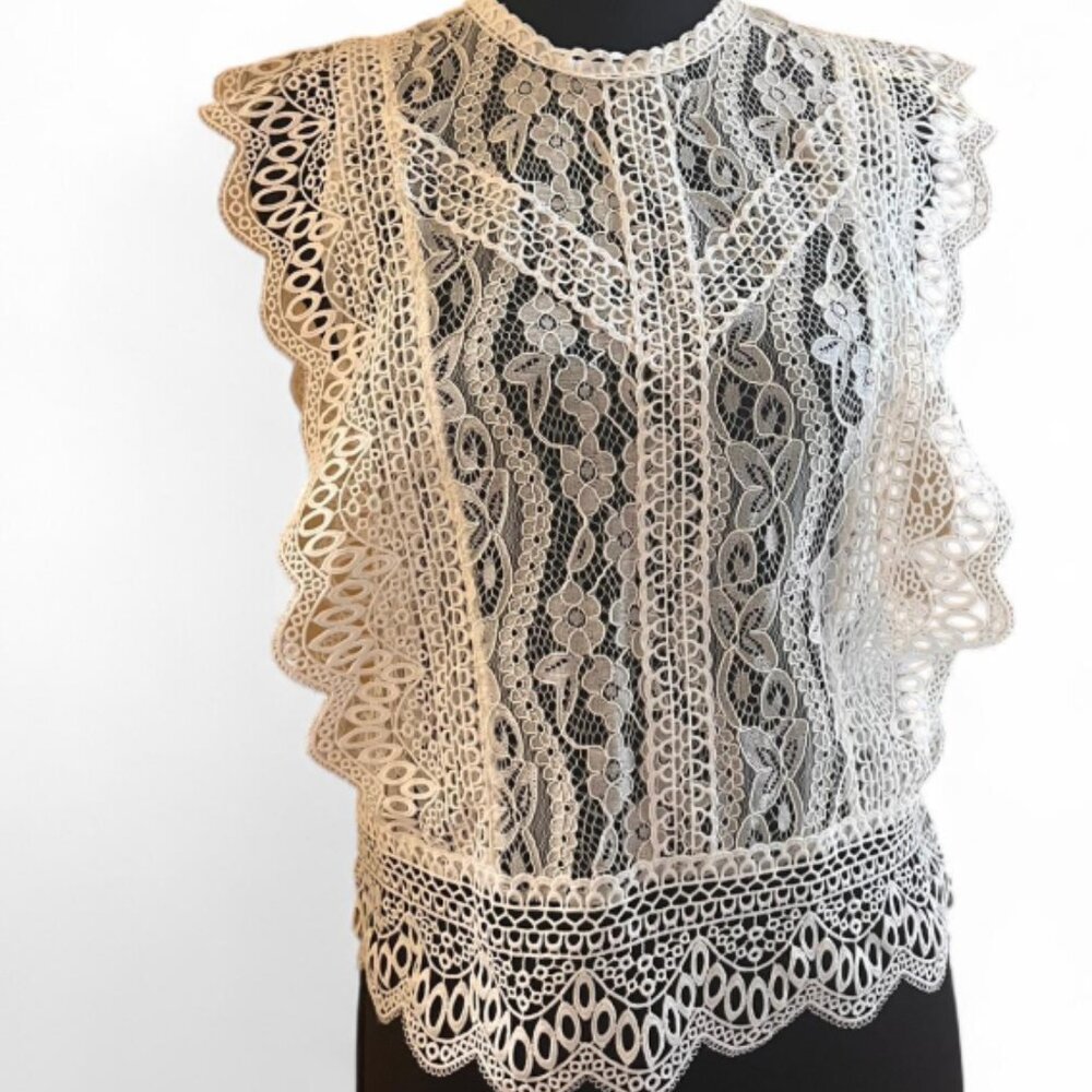 ZARA White Lace Top Size XS